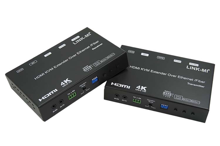LINK-MI LM-EO37 4K HDMI+USB KVM Extender over IP / Fiber With POE