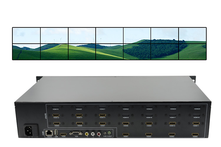 LINK-MI LM-TV14 HDMI+VGA+AV+USB LED/LCD 2x7 Video Wall Controller Support 180 Degree Rotation