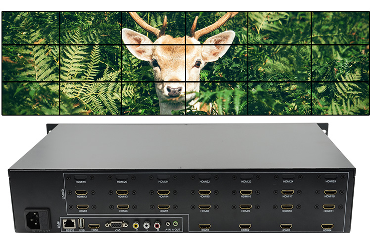 LINK-MI LM-TV18 HDMI+VGA+AV+USB LED/LCD 3x6 Video Wall Controller Support 180 Degree Rotation