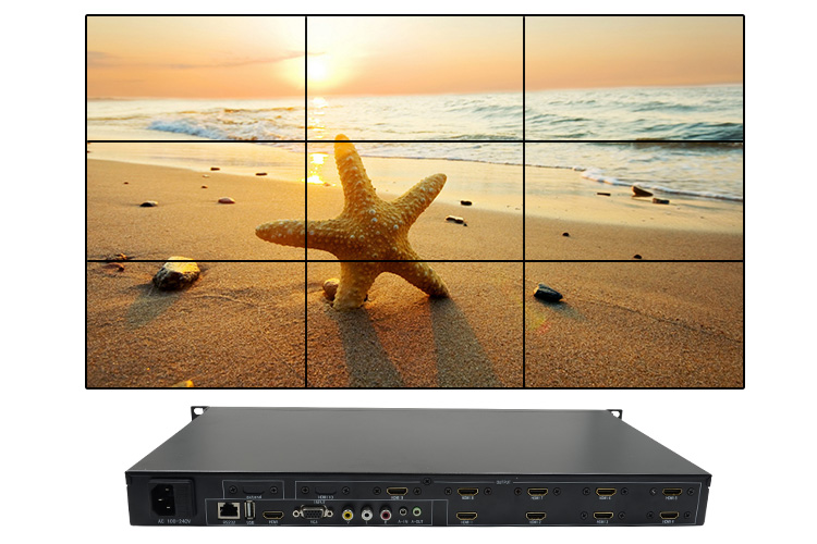 LINK-MI LM-TV09 HDMI+VGA+AV+USB LED/LCD 3x3 Video Wall Controller Support 180 Degree Rotation