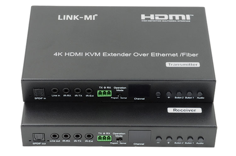 LINK-MI LM-EX57 4K HDMI+USB KVM Extender over IP / Fiber