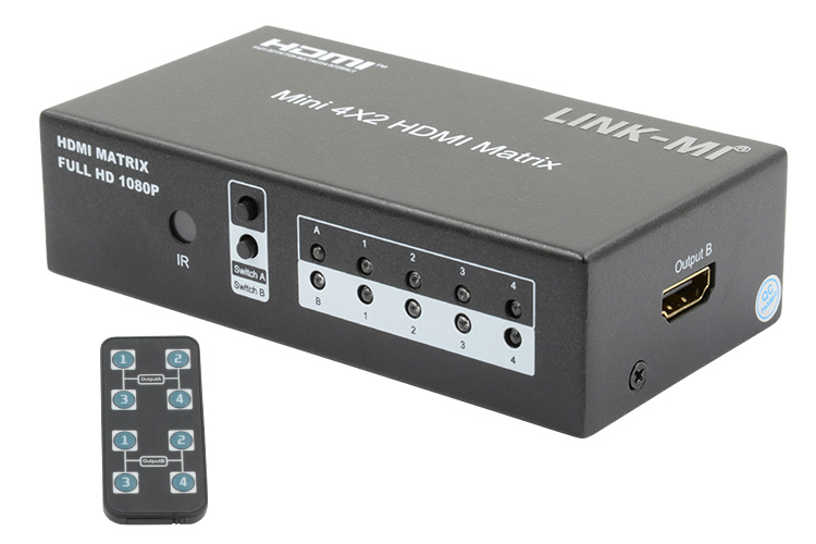 Top Quality LM-MX03 Mini 4*2 HDMI Matrix 4 HDMI Input 2 HDMI Standard Outputs