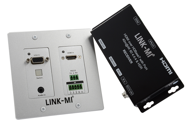 LINK-MI LM-EW53 4K 40M HDBaseT HDMI+VGA Wallplate Extender
