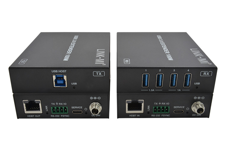 LINK-MI LM-EX100U 100m USB 3.0 Extender Over CAT6a Cable, Support RS232, Dual PoC